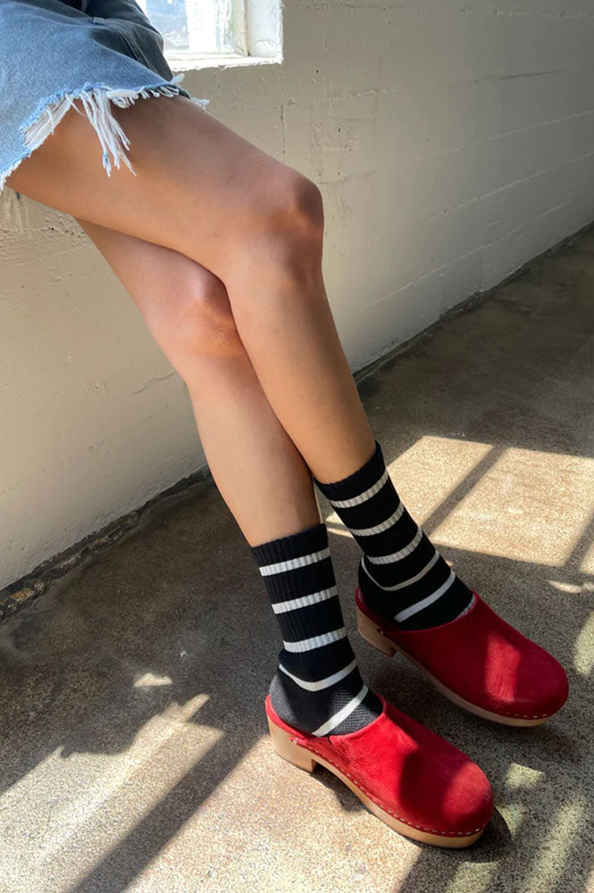 Le Bon Shoppe Boyfriend Striped Black Socks - The Mercantile London