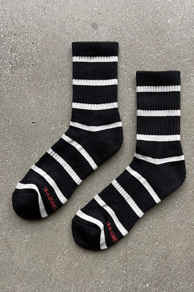 Le Bon Shoppe Boyfriend Striped Black Socks - The Mercantile London