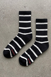 Le Bon Shoppe Boyfriend Striped Black Socks - The Mercantile London