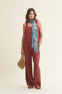 Nice Things Terracotta Striped Top - The Mercantile London