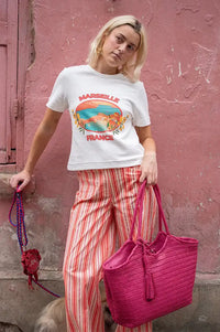 An'ge Rosina Red Striped Trousers