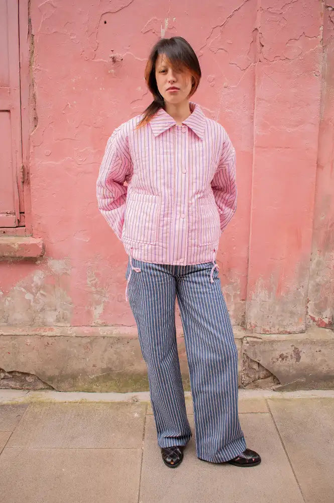 FRNCH Thalassa Pink Stripe Jacket - The Mercantile London