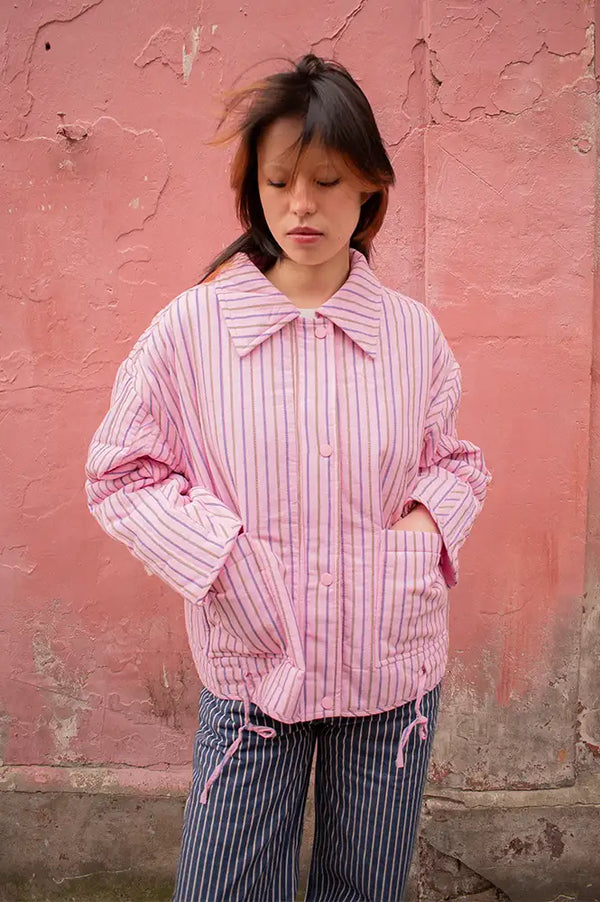 FRNCH Thalassa Pink Stripe Jacket - The Mercantile London