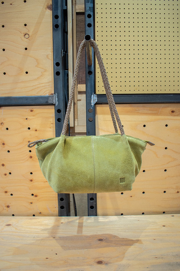 Biba Somerville Lime Suede Shoulder Bag - The Mercantile London
