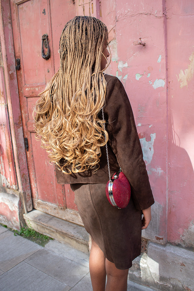 Fransa Cordeila Suede Brown Mini Skirt - The Mercantile London