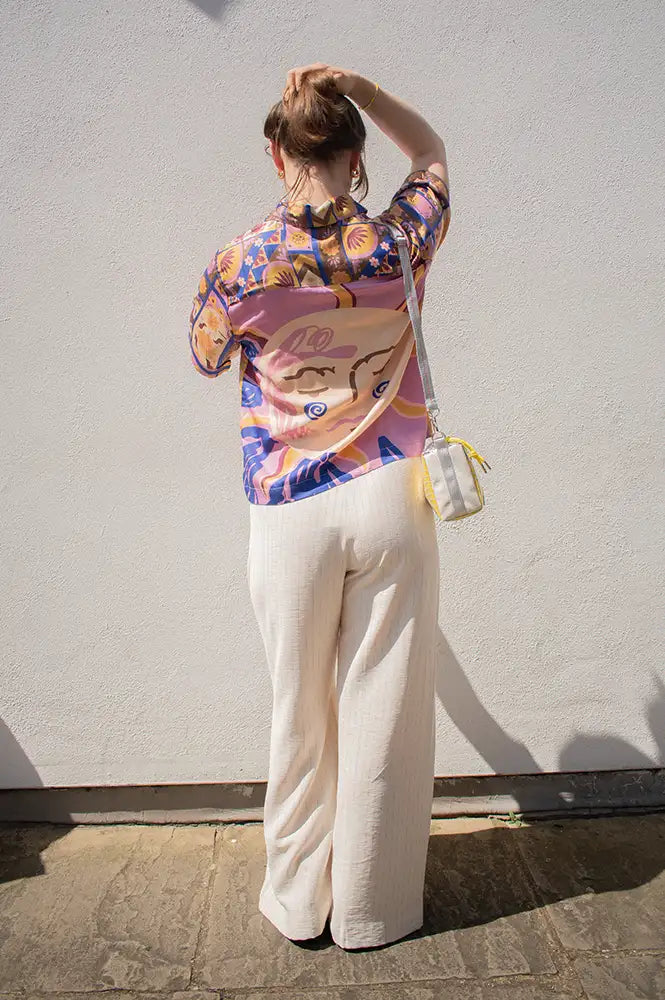 An'ge Patila Beige Striped Trousers - The Mercantile London