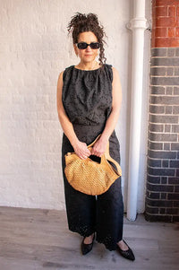 Suncoo Jane Embroidered Black Trousers - The Mercantile London