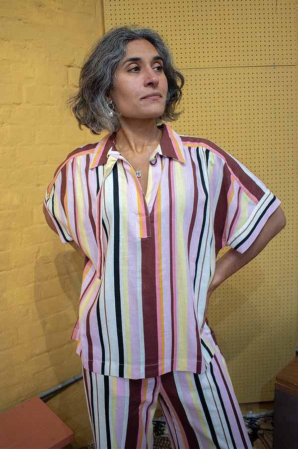 Suncoo Lesly Rose Stripe Blouse - The Mercantile London