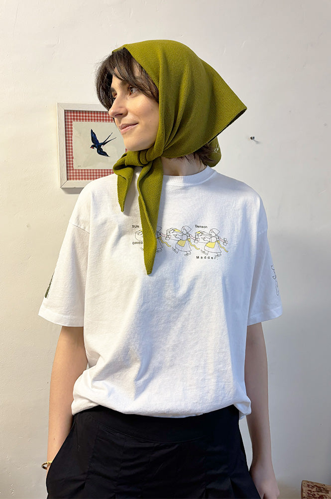 Damson Madder White Sun-dried Washing Line Tee - The Mercantile London