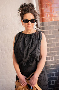 Suncoo Lisa Black Embroidered Blouse - The Mercantile London