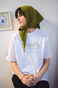 Damson Madder White Sun-dried Washing Line Tee - The Mercantile London