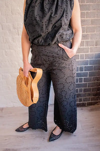 Suncoo Jane Embroidered Black Trousers - The Mercantile London