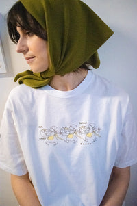 Damson Madder White Sun-dried Washing Line Tee - The Mercantile London