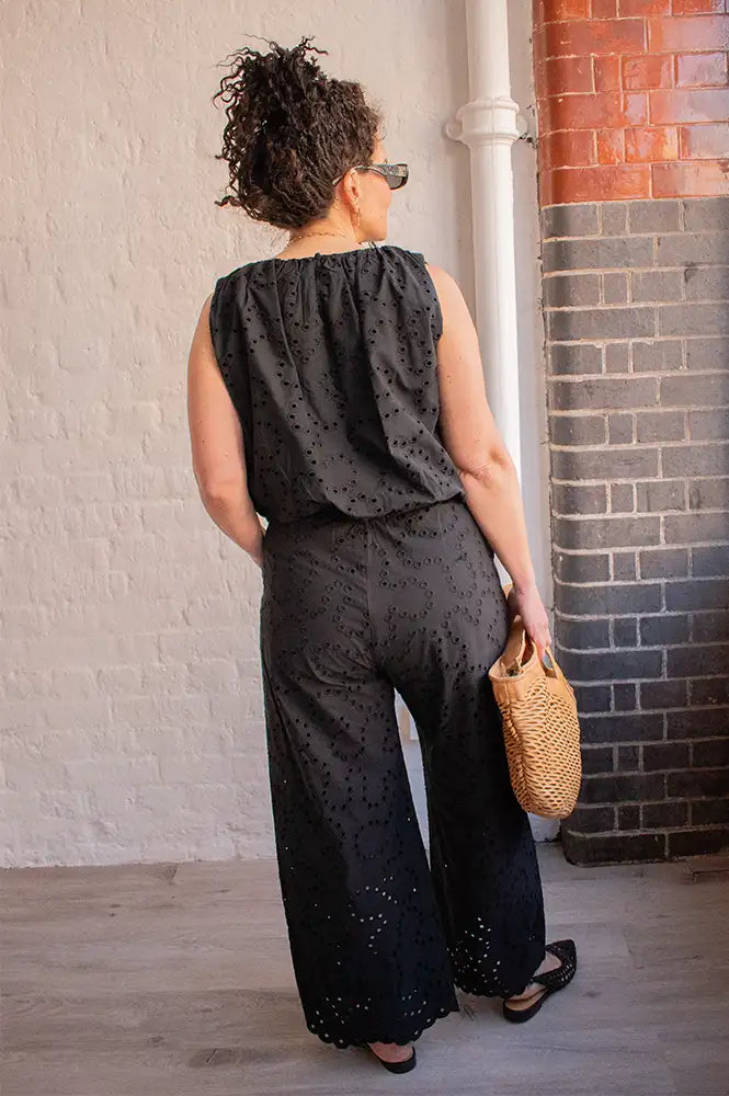 Suncoo Jane Embroidered Black Trousers - The Mercantile London