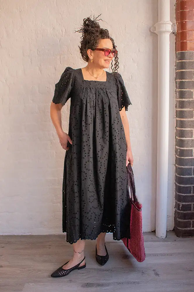 Suncoo Cyriel Embroidered Black Dress - The Mercantile London