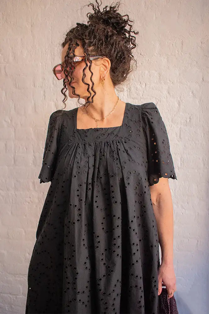 Suncoo Cyriel Embroidered Black Dress - The Mercantile London