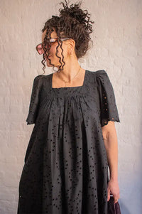 Suncoo Cyriel Embroidered Black Dress - The Mercantile London