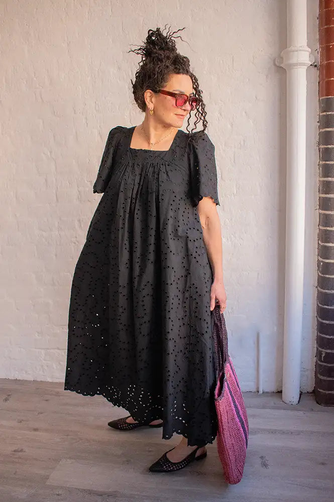 Suncoo Cyriel Embroidered Black Dress - The Mercantile London