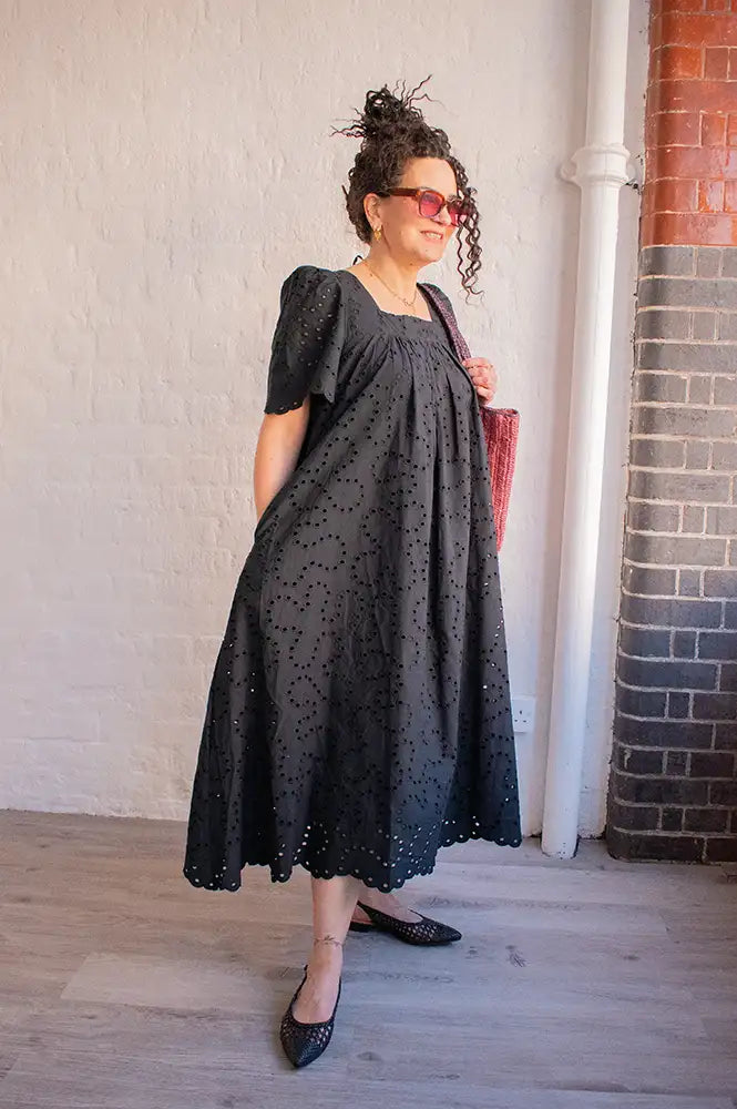 Suncoo Cyriel Embroidered Black Dress - The Mercantile London