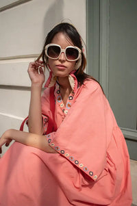 Habiba Flora Berry Embroidered Dress
