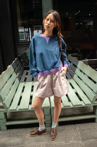FRNCH Match Electric Blue Striped Sweatshirt