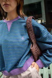 FRNCH Match Electric Blue Striped Sweatshirt