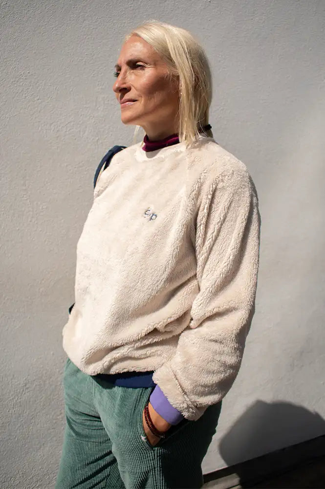 A.P Ecru Tricolour Sherpa Sweatshirt