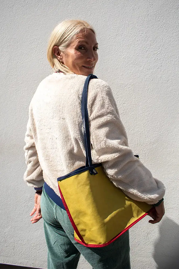 A.P Ecru Tricolour Sherpa Sweatshirt