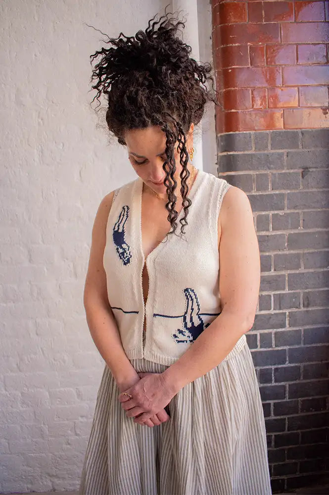 Thinking Mu Robbie Swimmers Ecru Vest - The Mercantile London