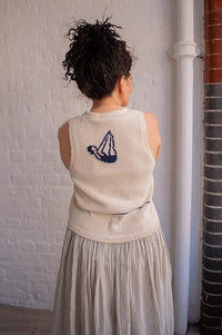 Thinking Mu Robbie Swimmers Ecru Vest - The Mercantile London