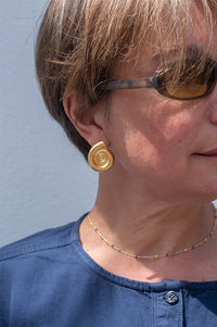 Lunar Large Shell Stud Earrings - The Mercantile London