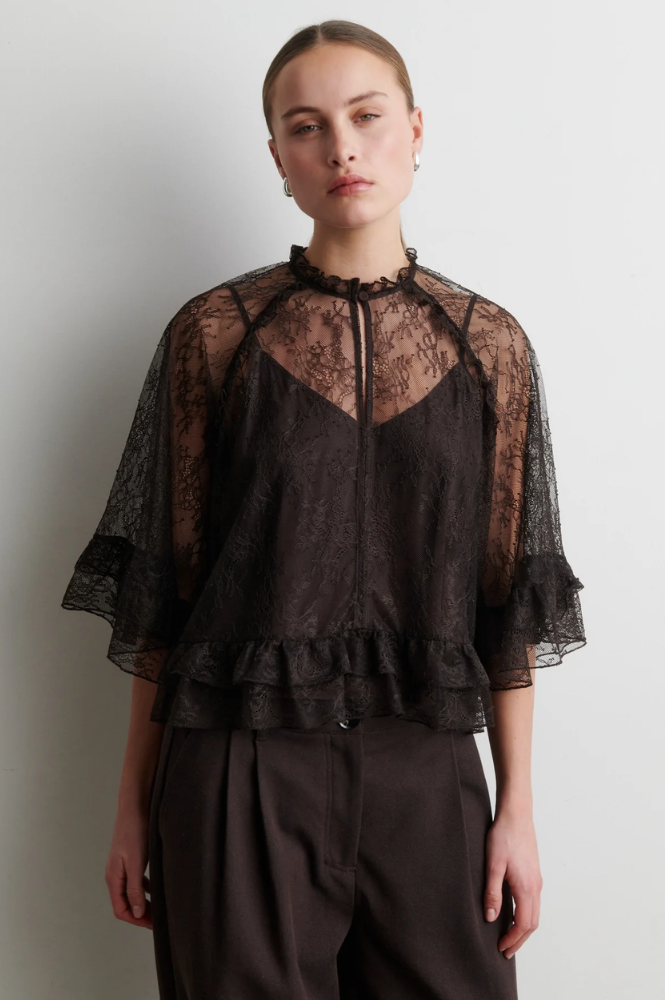 Second Female Sybell Demitasse Lace Ruffle Blouse