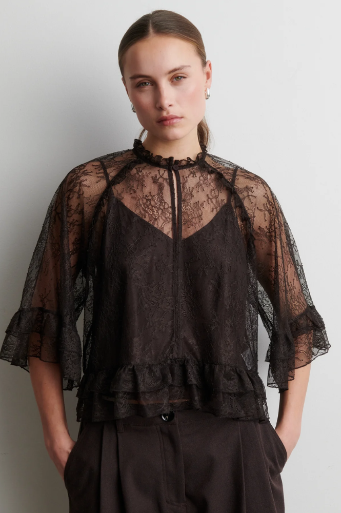 Second Female Sybell Demitasse Lace Ruffle Blouse