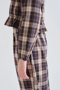 Compania Fantastica Brown Plaid Top