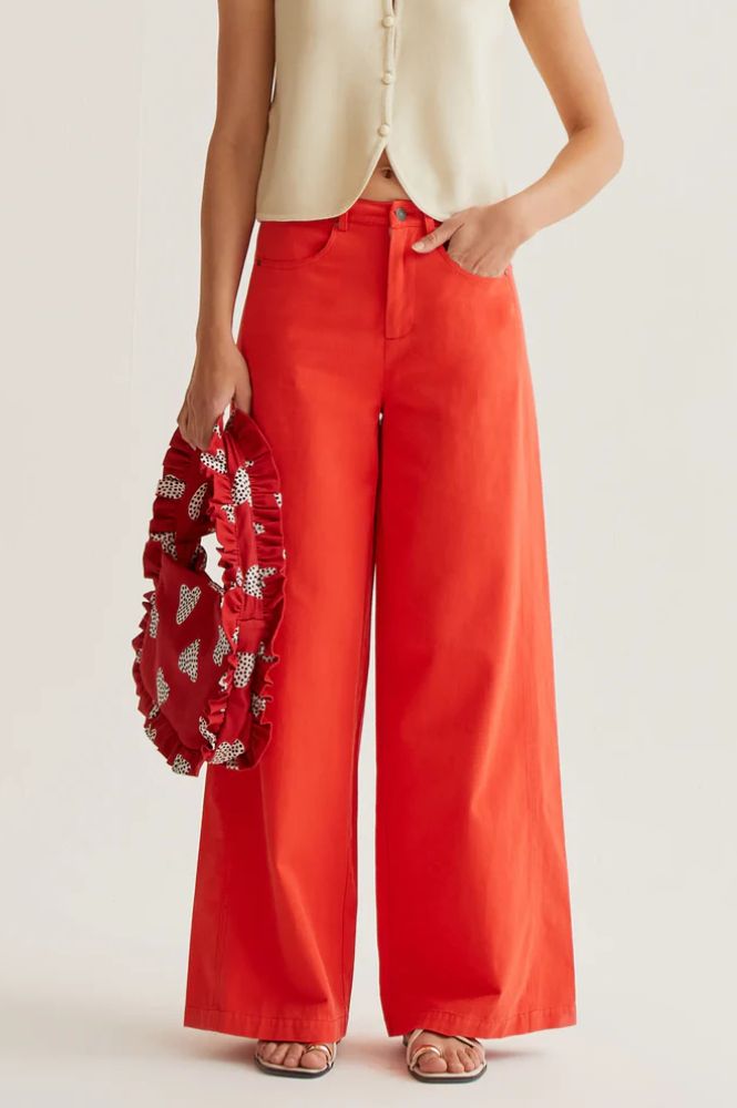 Compania Fantastica Red Wide Leg Trousers - The Mercantile London