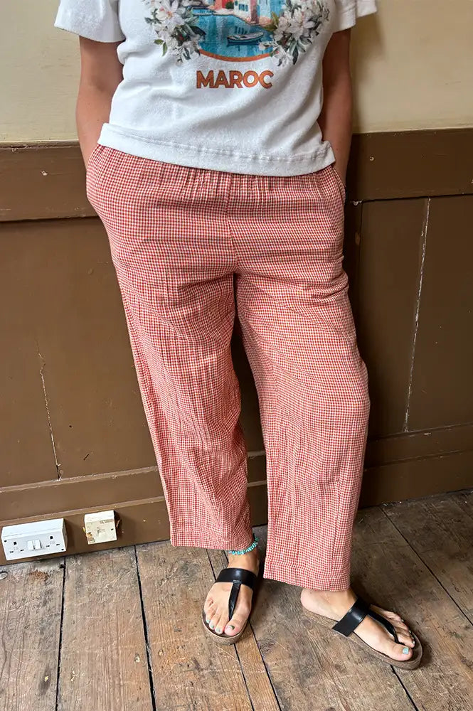 Bibico Clara Rust Check Trousers