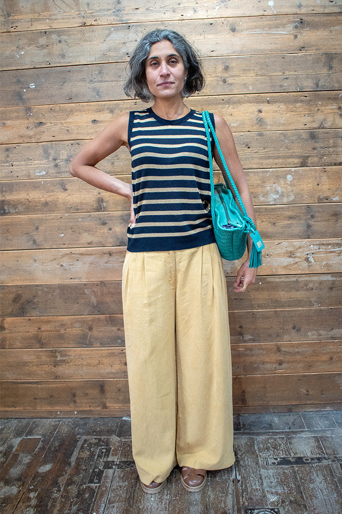Nice Things Navy Stripe Knitted Tank Top - The Mercantile London