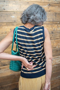 Nice Things Navy Stripe Knitted Tank Top - The Mercantile London