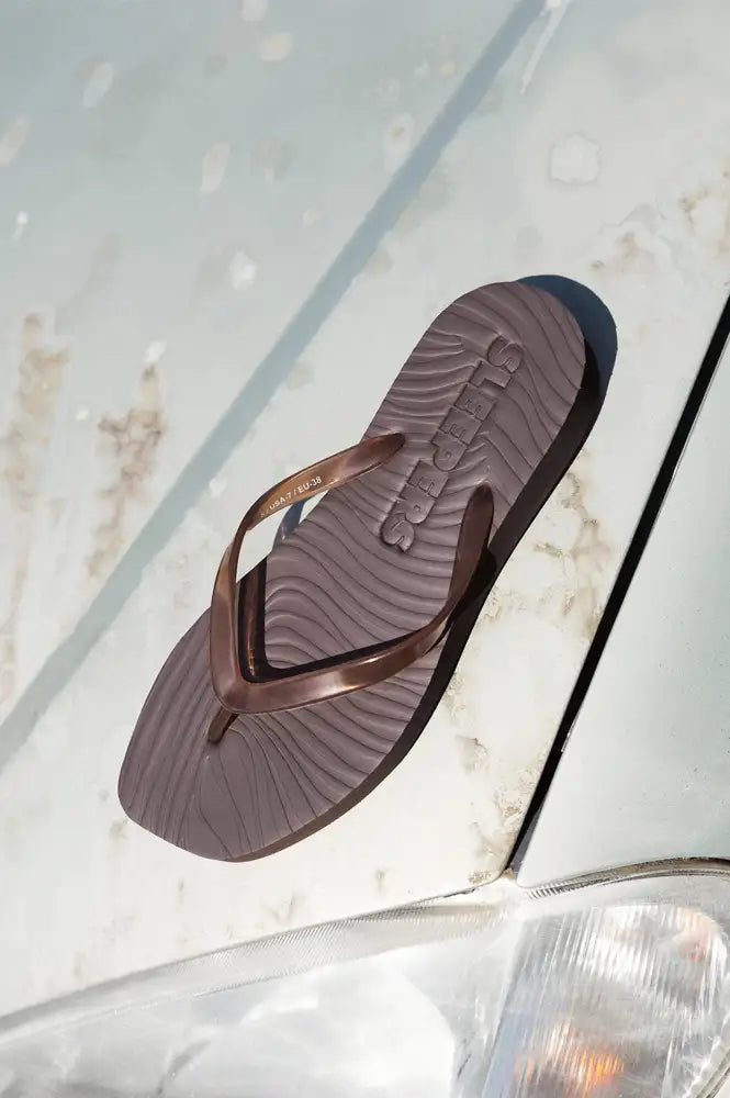 Sleepers Tapered Brown Platform Flip Flops