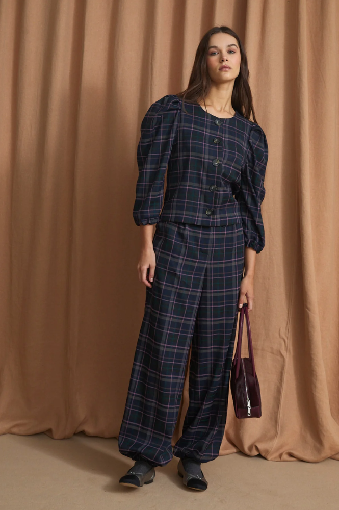 Sophie & Lucie Farol Blue Tartan Jacket