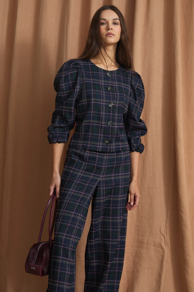 Sophie & Lucie Farol Blue Tartan Jacket