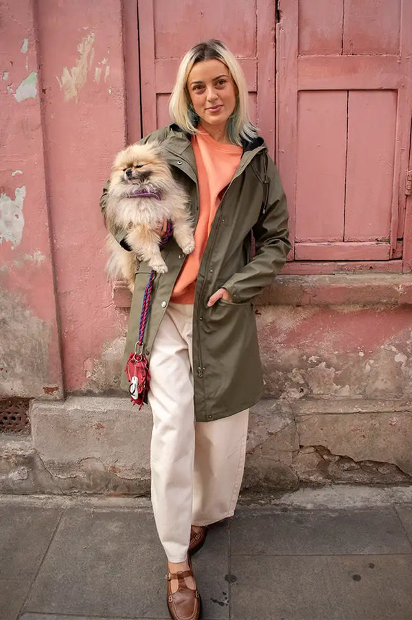 ICHI Tazi Kalamata Green Raincoat
