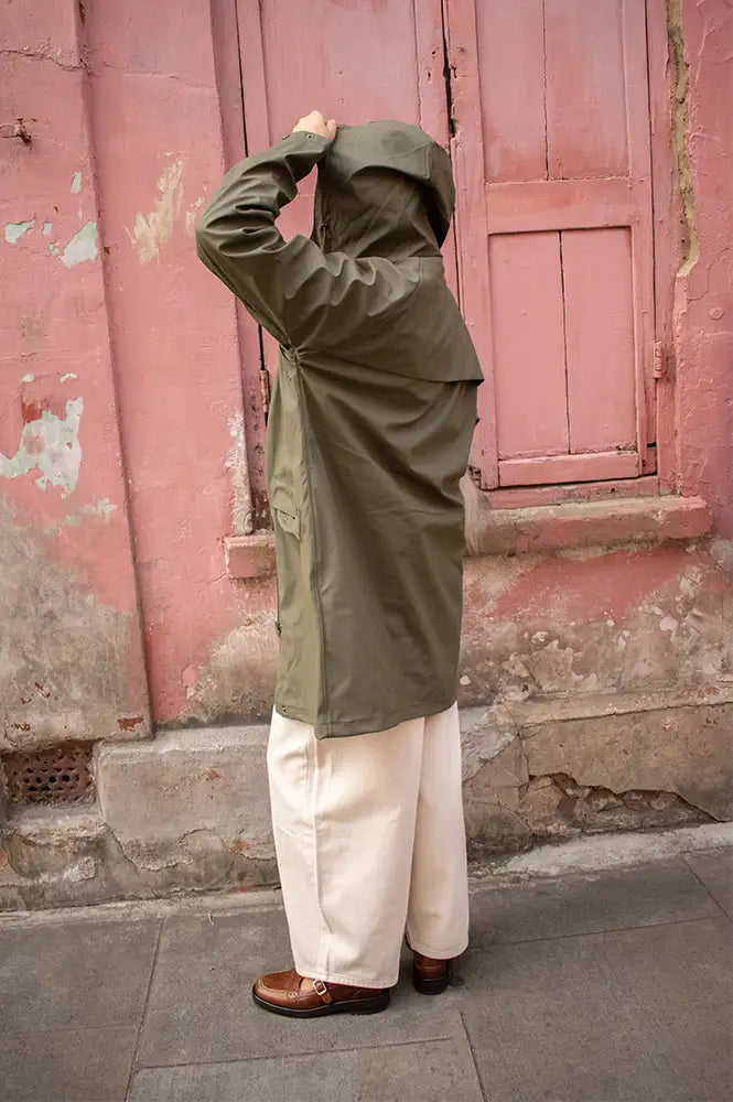ICHI Tazi Kalamata Green Raincoat