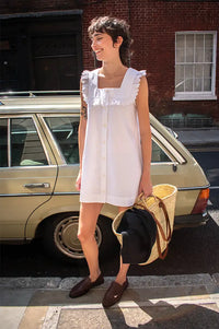 TBCo White Cotton Broderie Button Up Dress