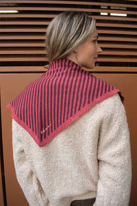 TBCo Berry Stripe Merino Triangle Scarf