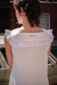 TBCo White Cotton Broderie Button Up Dress