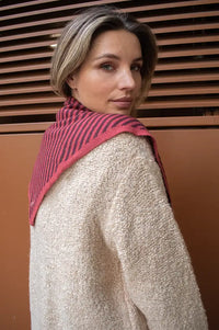 TBCo Berry Stripe Merino Triangle Scarf