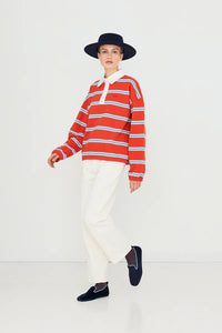 The Tiny Big Sister Red Striped Sweateshirt