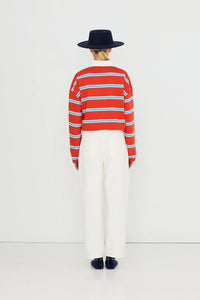 The Tiny Big Sister Red Striped Sweateshirt