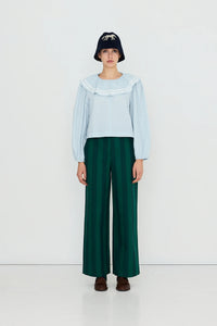 The Tiny Big Sister Puff Sleeves Pretty Blue Blouse